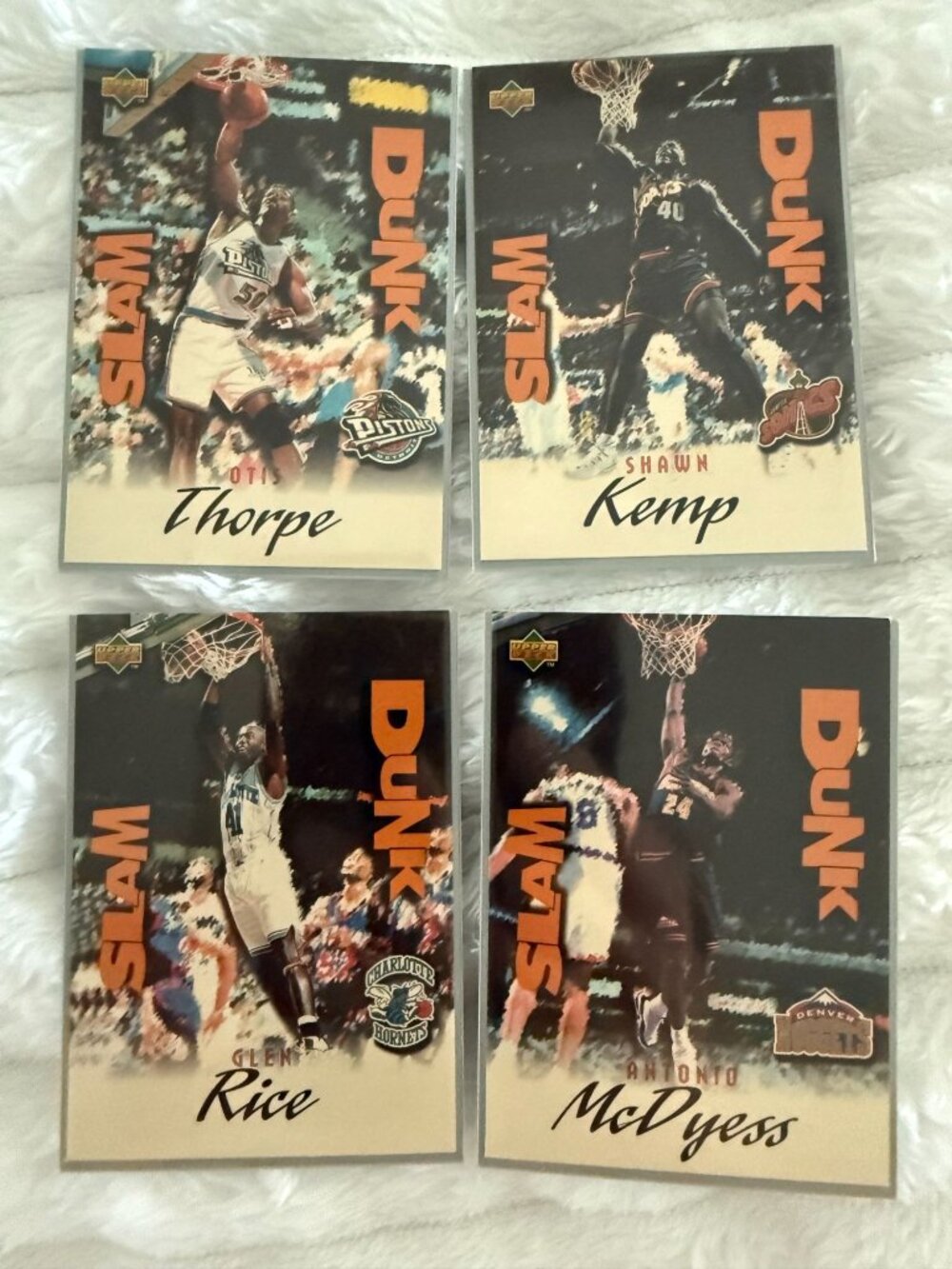 1997 Upper Deck Nestle Slam Dunk Basketball Card Bundle - Kemp, Rice, McDyess, T